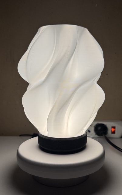 Lampada 3D dal design organico realizzata nel nostro laboratorio